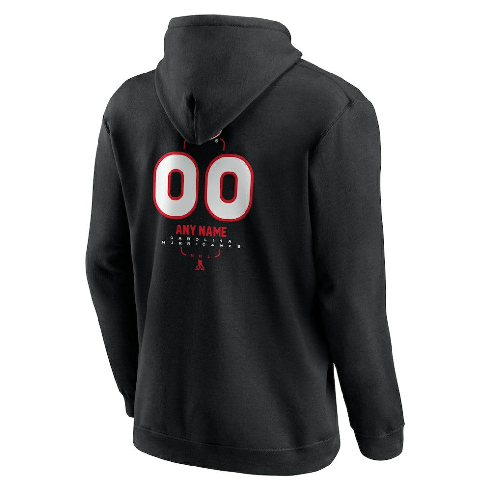 Carolina Hurricanes Personalized Name & Number Midfielder Pullover Hoodie Black