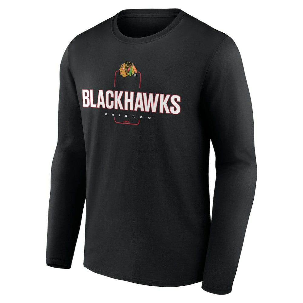 Chicago Blackhawks Personalized Name & Number Midfielder Long Sleeve T-Shirt Black
