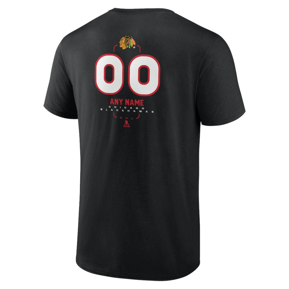 Chicago Blackhawks Personalized Name & Number Midfielder T-Shirt Black