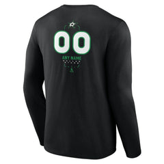 Dallas Stars Personalized Name & Number Midfielder Long Sleeve T-Shirt Black