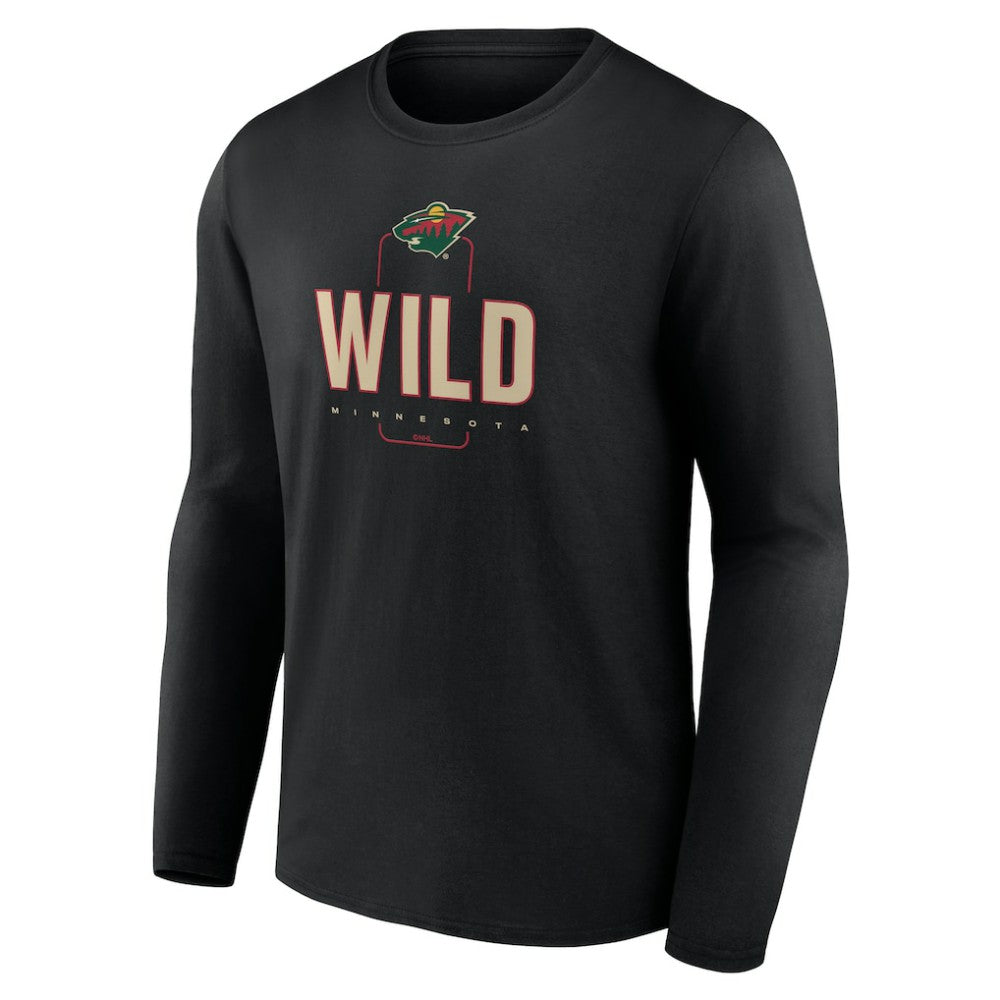 Minnesota Wild Personalized Name & Number Midfielder Long Sleeve T-Shirt Black