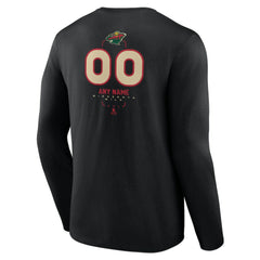 Minnesota Wild Personalized Name & Number Midfielder Long Sleeve T-Shirt Black