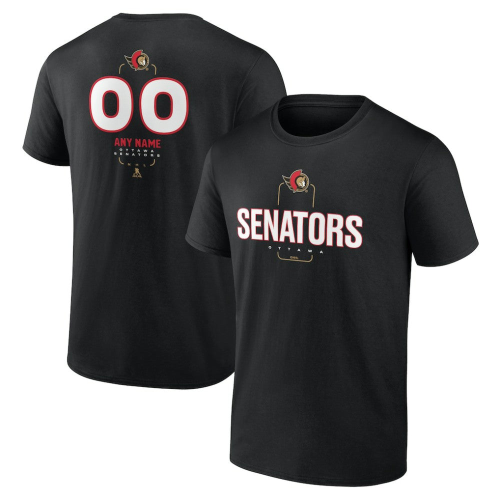 Ottawa Senators Personalized Name & Number Midfielder T-Shirt Black
