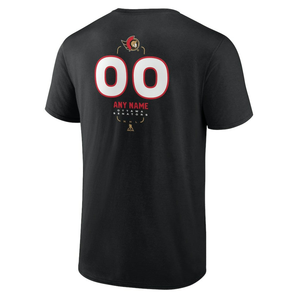 Ottawa Senators Personalized Name & Number Midfielder T-Shirt Black