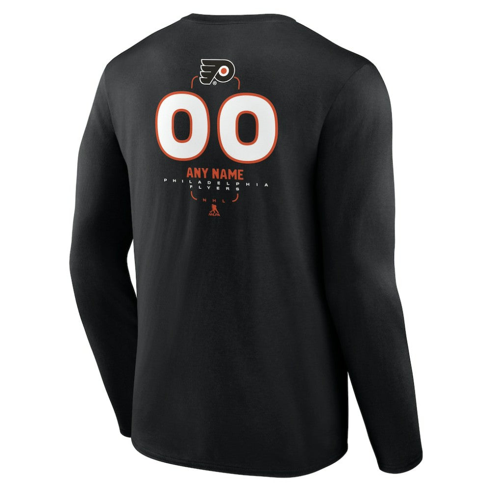 Philadelphia Flyers Personalized Name & Number Midfielder Long Sleeve T-Shirt Black