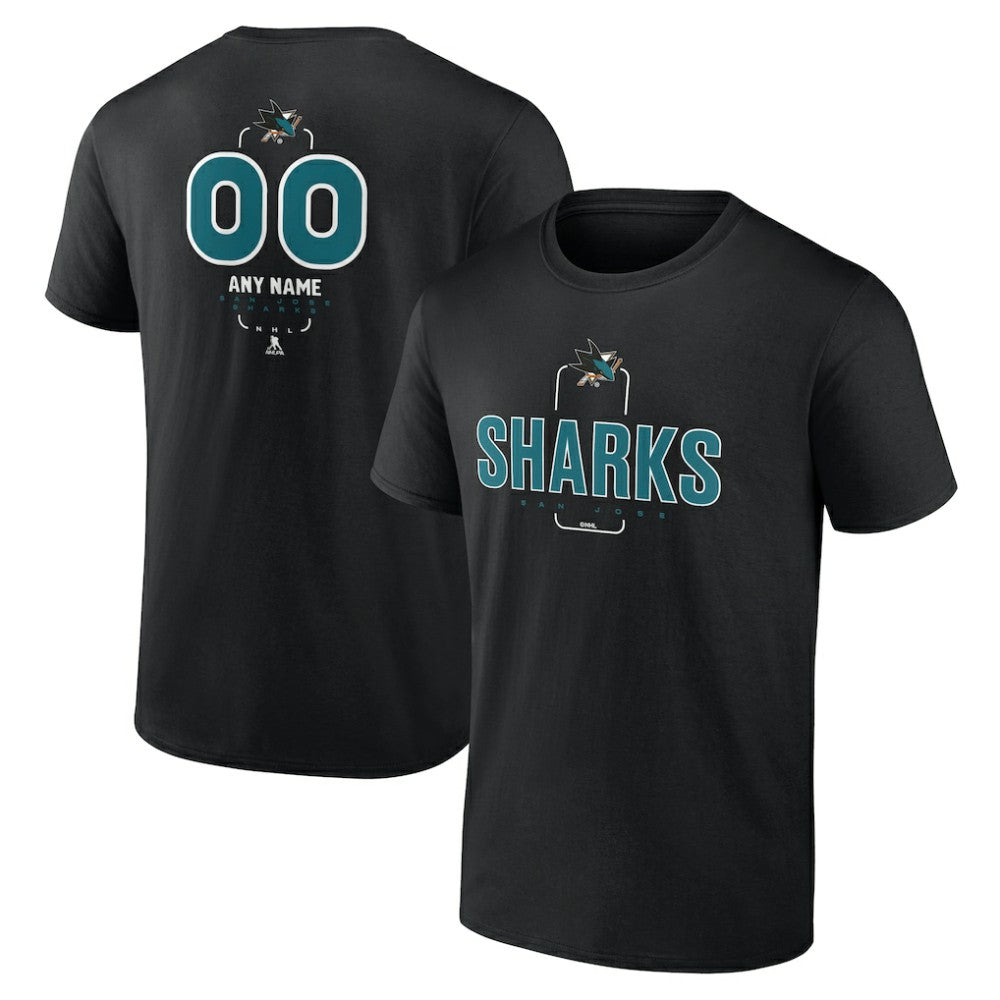 San Jose Sharks Personalized Name & Number Midfielder T-Shirt Black