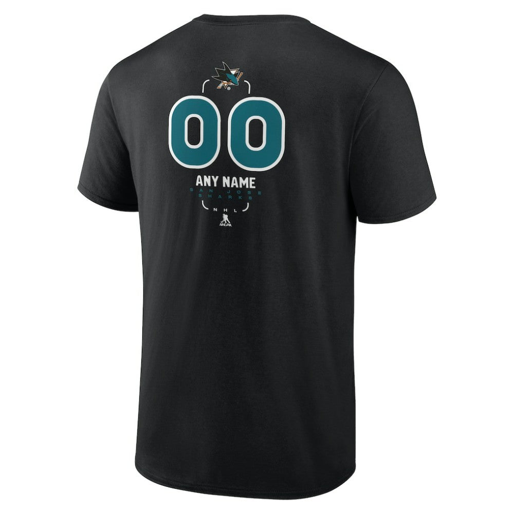 San Jose Sharks Personalized Name & Number Midfielder T-Shirt Black