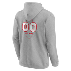 Detroit Red Wings Personalized Name & Number Midfielder Pullover Hoodie Gray
