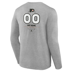 Philadelphia Flyers Personalized Name & Number Midfielder Long Sleeve T-Shirt Gray