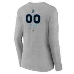 Seattle Kraken Women's Personalized Name & Number Midfielder Long Sleeve V-Neck T-Shirt Gray