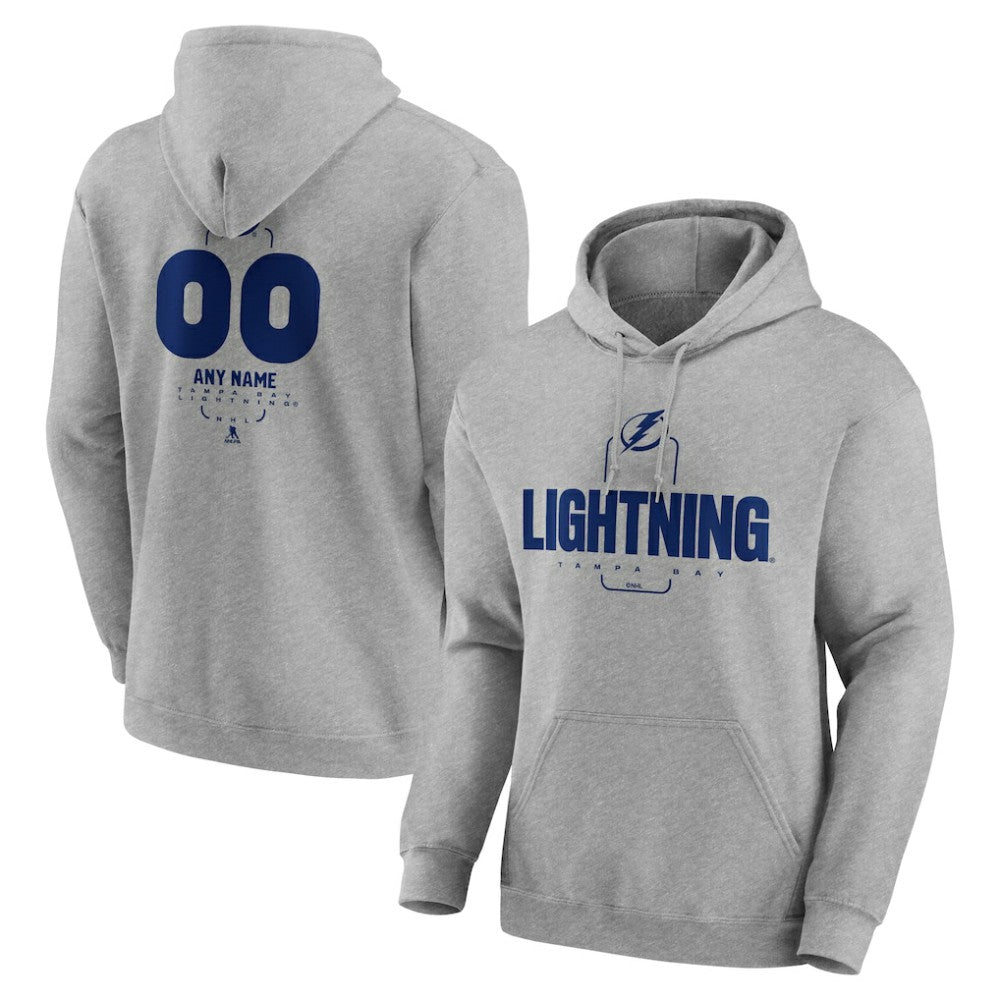 Tampa Bay Lightning Personalized Name & Number Midfielder Pullover Hoodie Gray
