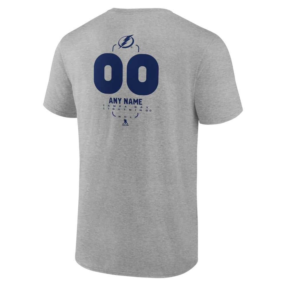 Tampa Bay Lightning Personalized Name & Number Midfielder T-Shirt Gray