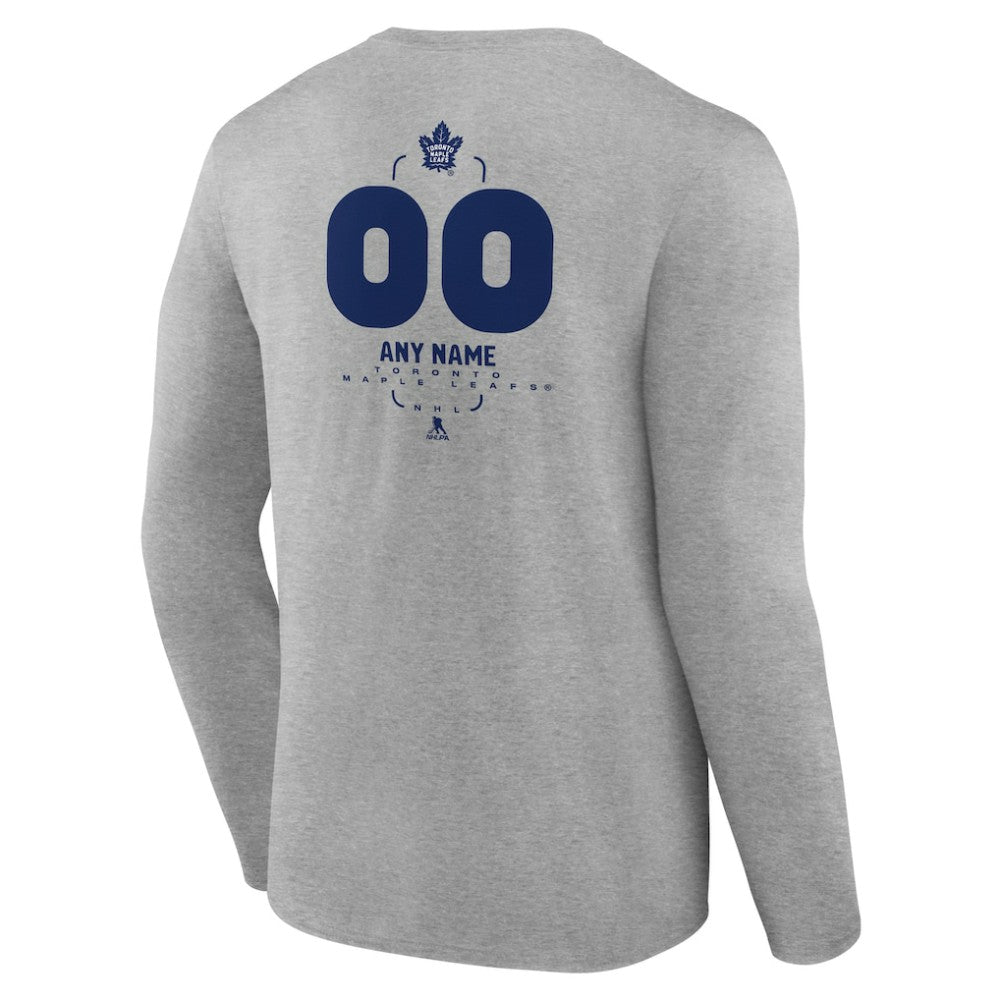 Toronto Maple Leafs Personalized Name & Number Midfielder Long Sleeve T-Shirt Gray