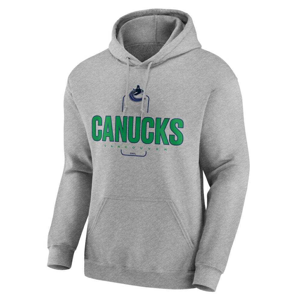 Vancouver Canucks Personalized Name & Number Midfielder Pullover Hoodie Gray