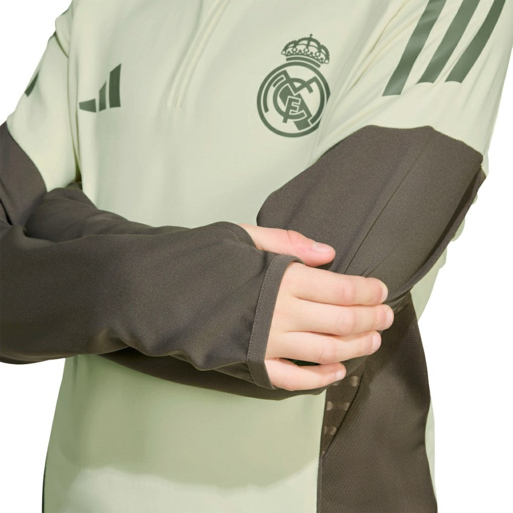 Real Madrid Youth 2025/26 Training AEROREADY Quarter-Zip Pullover - Green | Adidas for sale