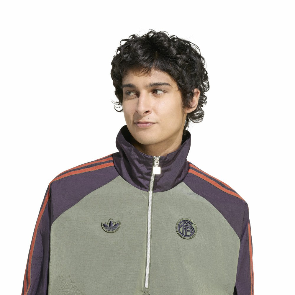 Bayern Munich Terrace Icons Half-Zip Jacket - Green | Adidas for sale
