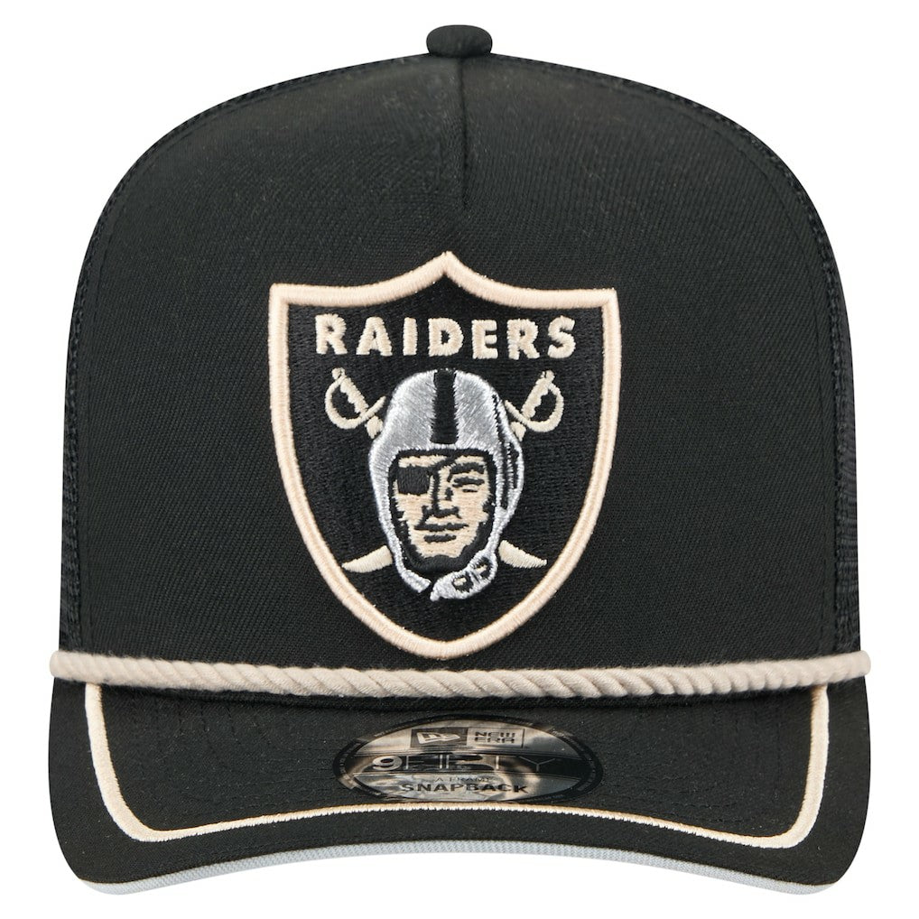 Las Vegas Raiders New Era Vintage Team Rope A-Frame Trucker 9FIFTY Snapback Hat - Black sale