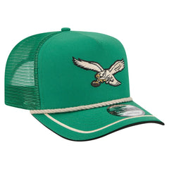 Philadelphia Eagles New Era Vintage Team Rope A-Frame Trucker 9FIFTY Snapback Hat - Kelly Green sale
