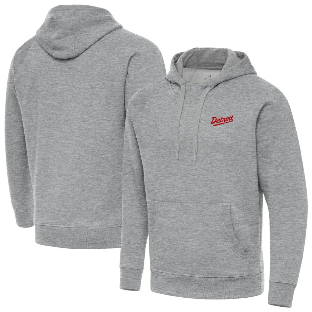 Detroit Red Wings Antigua 2025 NHL Stadium Series Victory Pullover Hoodie Heather Gray
