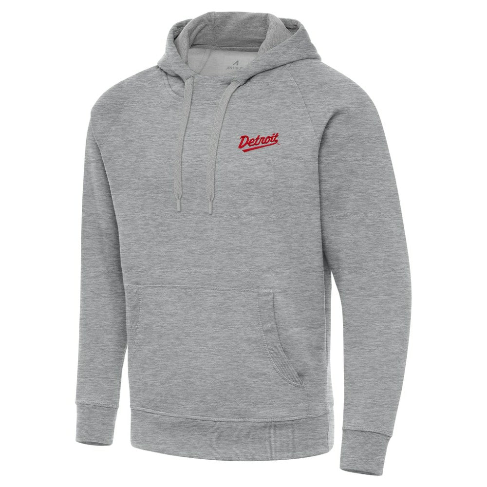 Detroit Red Wings Antigua 2025 NHL Stadium Series Victory Pullover Hoodie Heather Gray