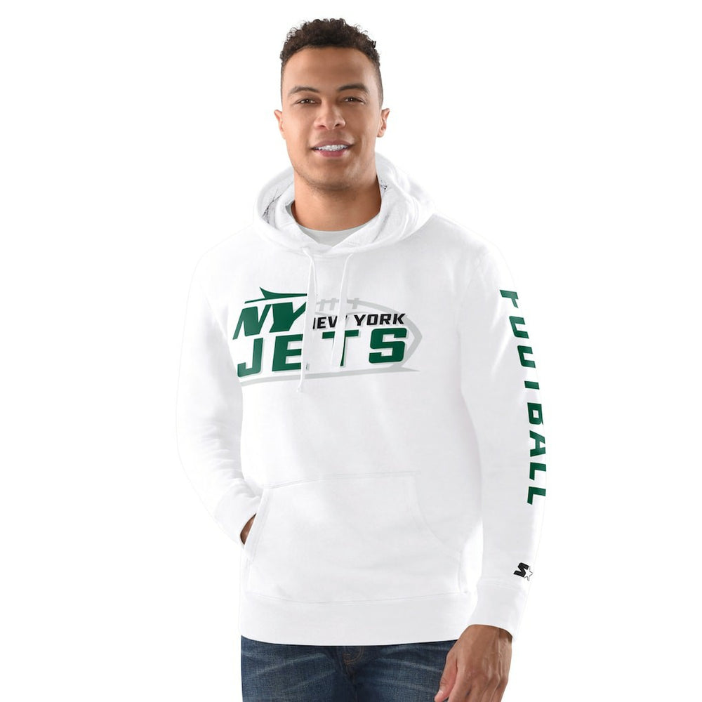 New York Jets Starter Vintage Pullover Hoodie - White sale