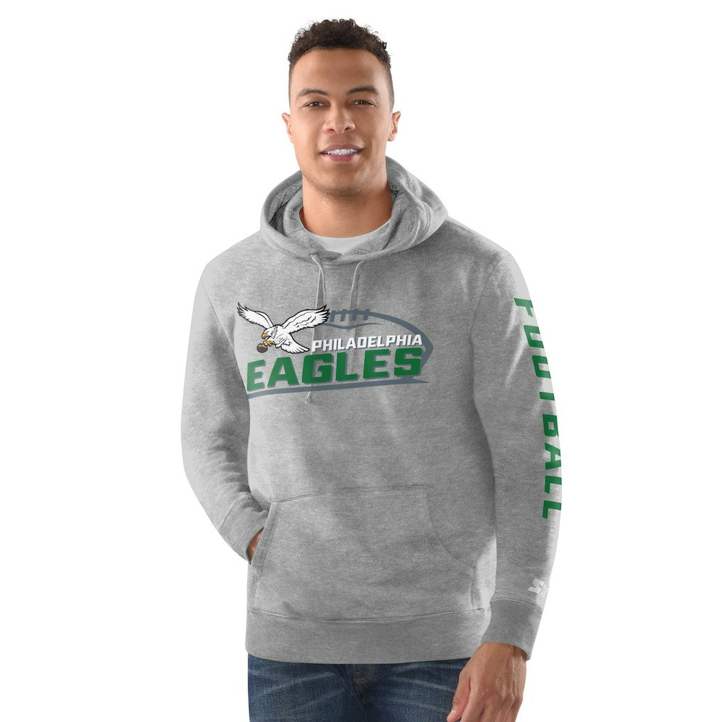 Philadelphia Eagles Starter Vintage Pullover Hoodie - Heather Gray cheap