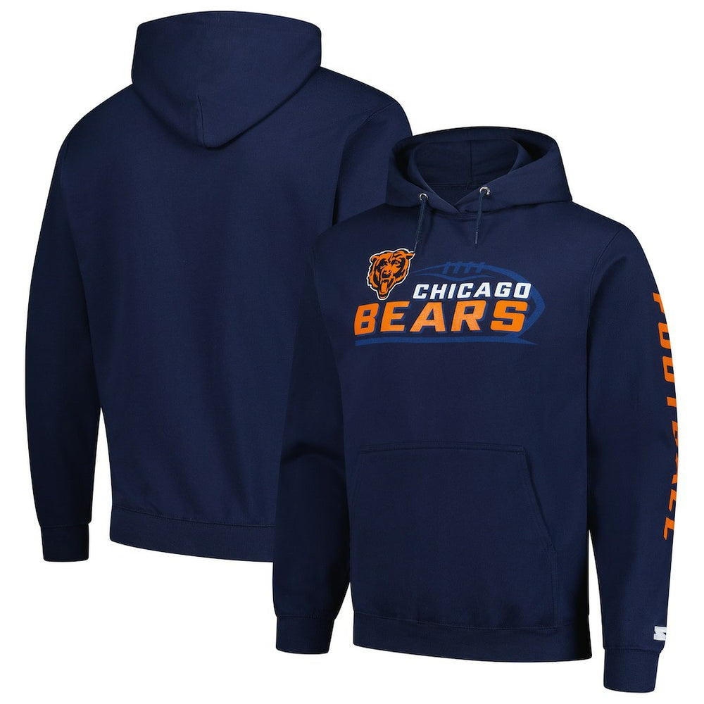 Chicago Bears Starter Vintage Pullover Hoodie - Navy for sale