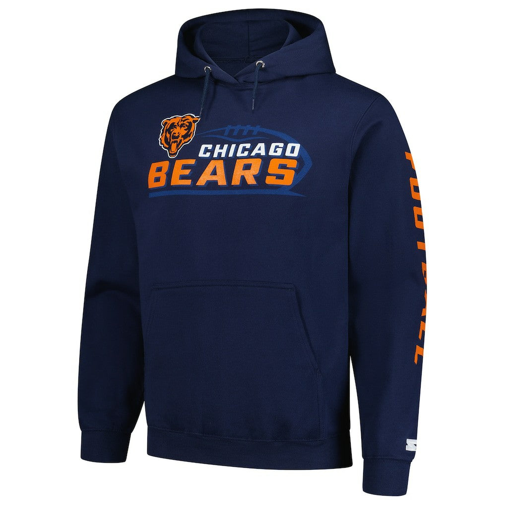 Chicago Bears Starter Vintage Pullover Hoodie - Navy for sale