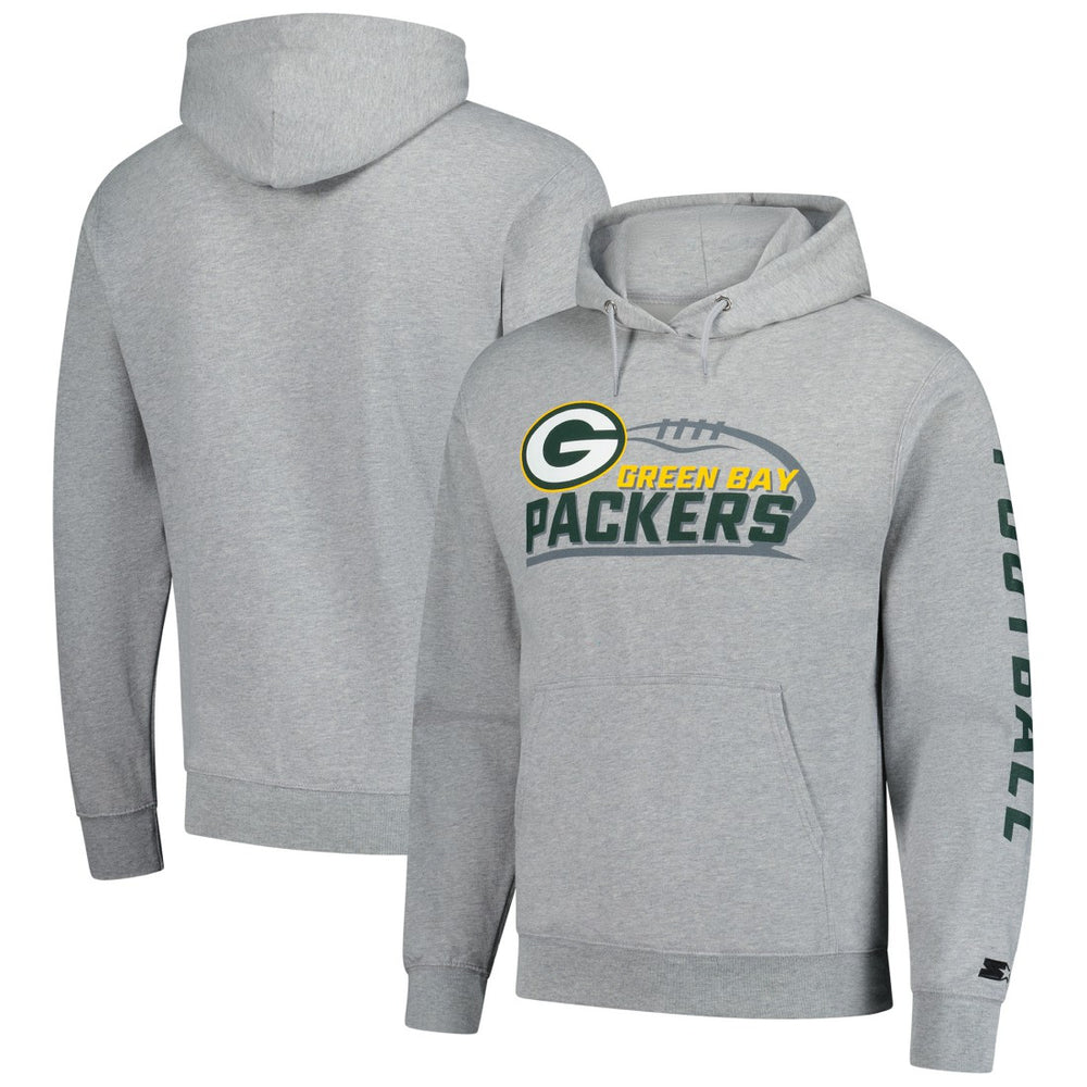 Green Bay Packers Starter Vintage Pullover Hoodie - Heather Gray online