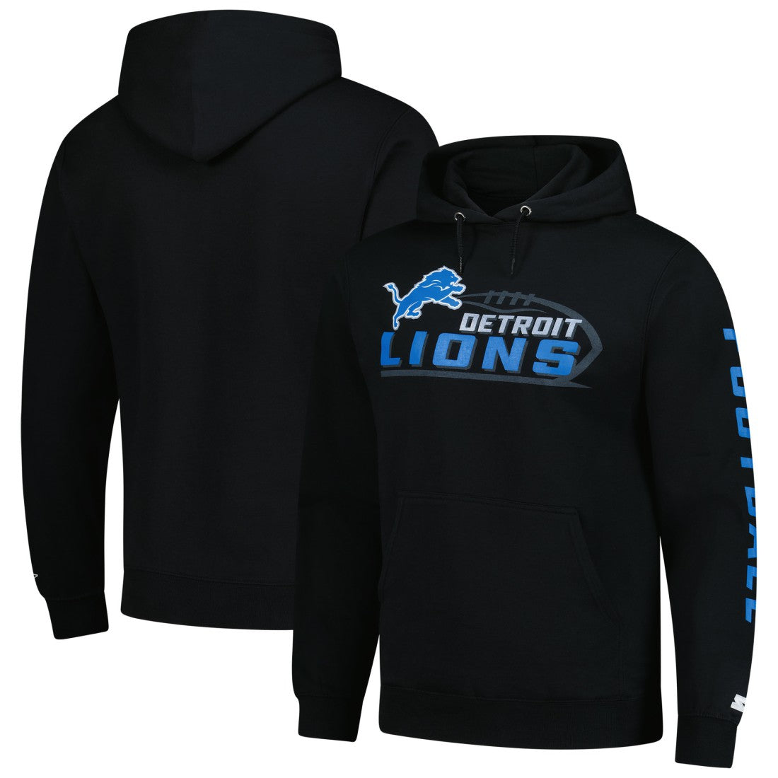Detroit Lions Starter Vintage Pullover Hoodie - Black discount
