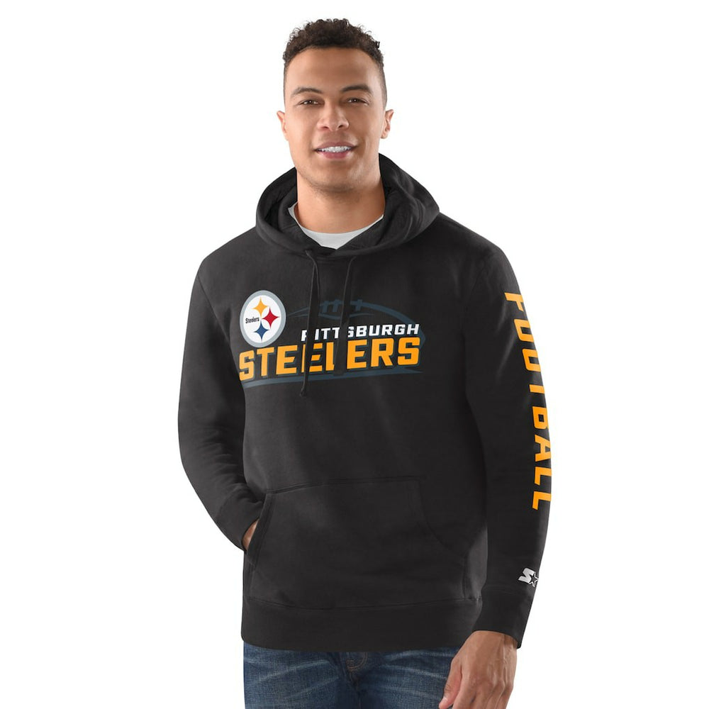 Pittsburgh Steelers Starter Vintage Pullover Hoodie - Heather Gray on sale