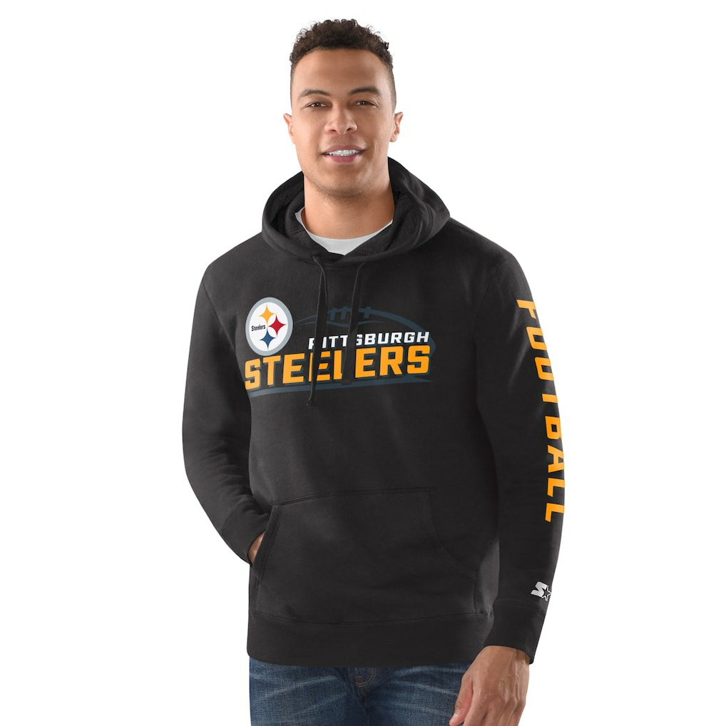 Pittsburgh Steelers Starter Vintage Pullover Hoodie - Heather Gray on sale