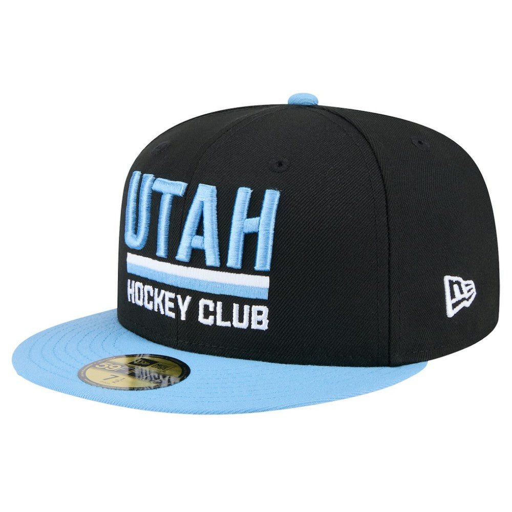 Utah Mammoth New Era Lockup 1st Season 59FIFTY Fitted Hat Black/Light Blue