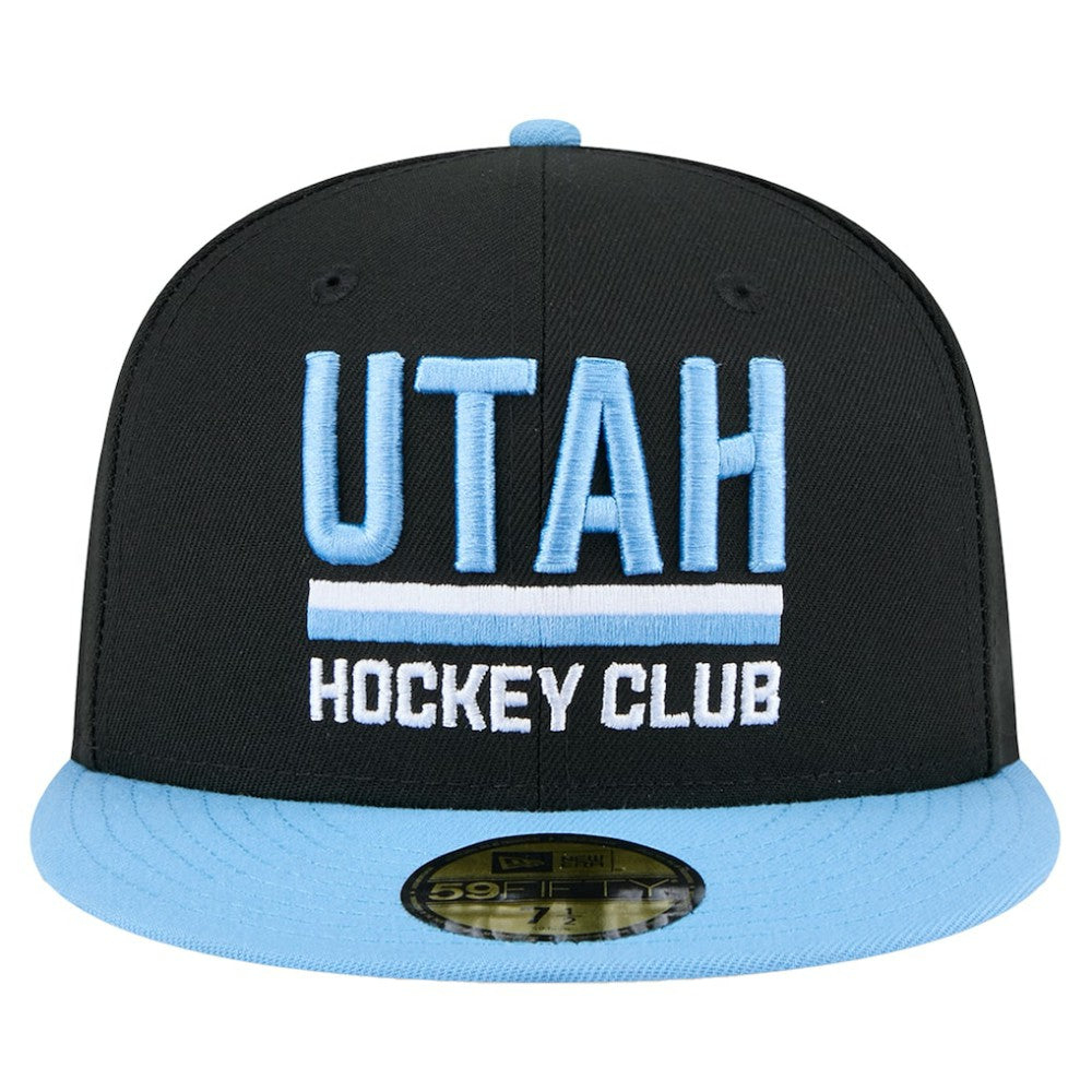 Utah Mammoth New Era Lockup 1st Season 59FIFTY Fitted Hat Black/Light Blue
