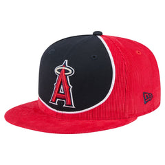 Los Angeles Angels Retro Split Corduroy Snapback Hat - Red/Navy | New Era