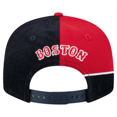 Boston Red Sox Retro Split Corduroy Snapback Hat - Navy/Red | New Era