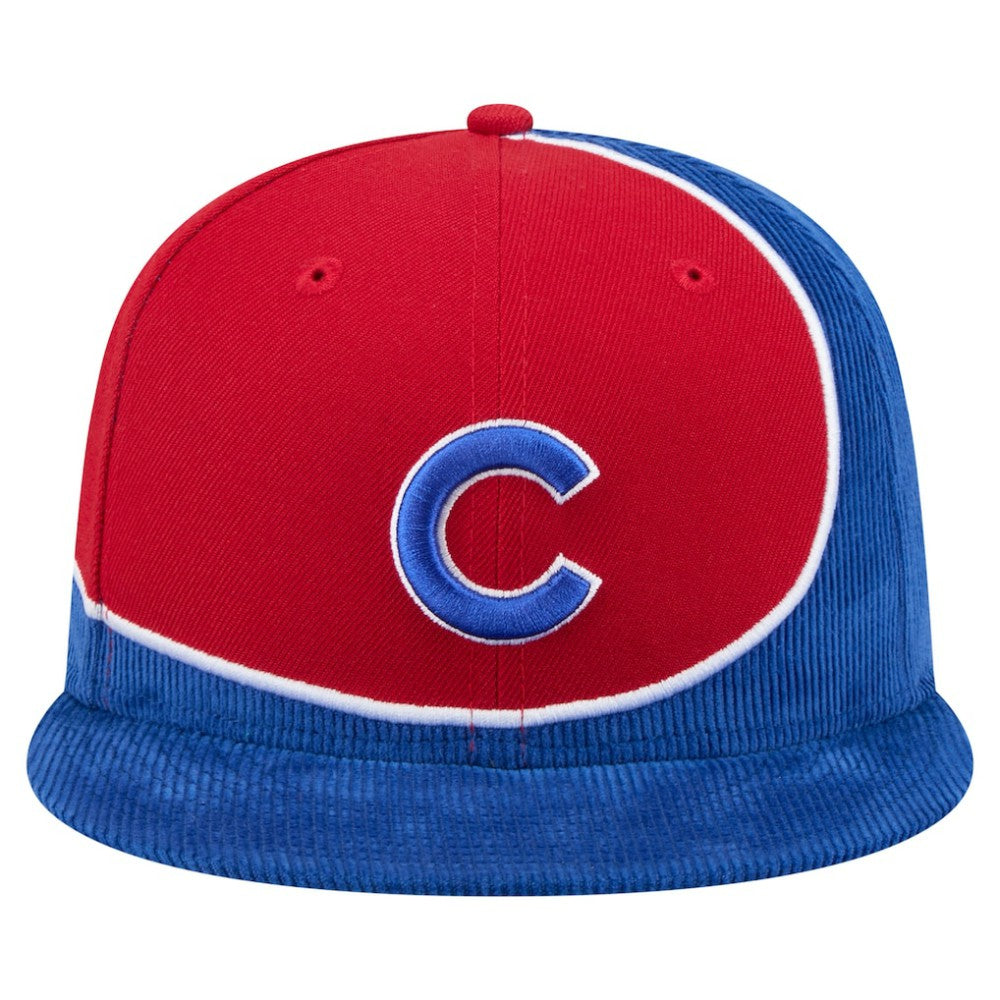 Chicago Cubs Retro Split Corduroy Snapback Hat - Royal/Red | New Era