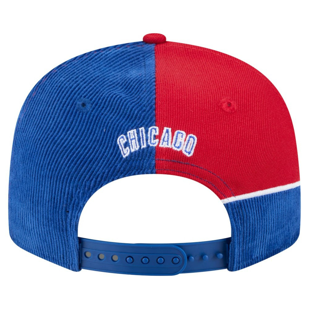 Chicago Cubs Retro Split Corduroy Snapback Hat - Royal/Red | New Era