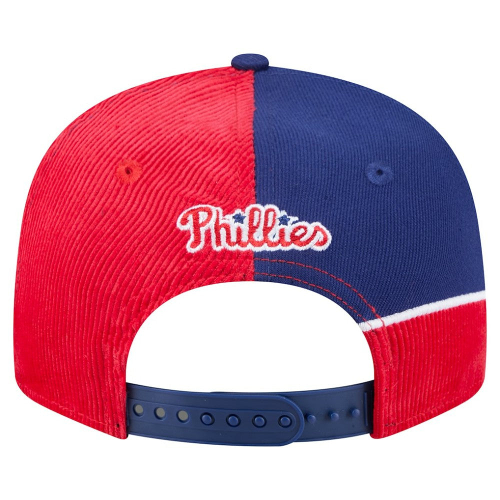 Philadelphia Phillies Retro Split Corduroy Snapback Hat - Red/Royal | New Era