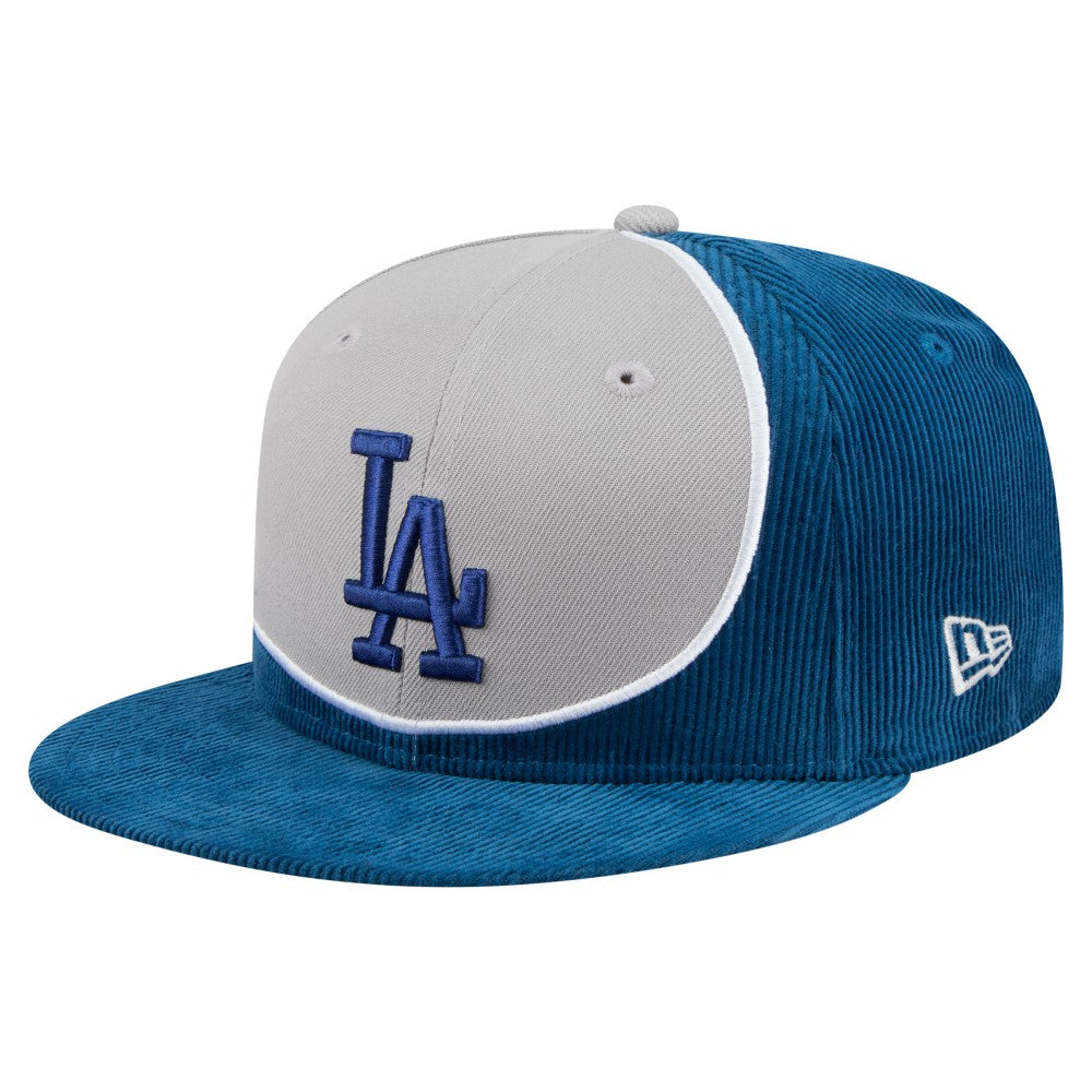 Los Angeles Dodgers Retro Split Corduroy Snapback Hat - Royal/Gray | New Era