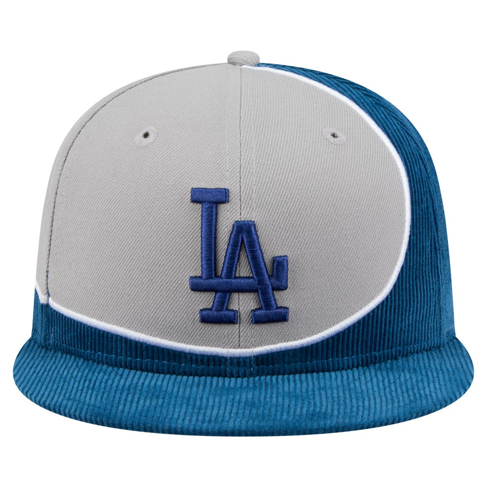 Los Angeles Dodgers Retro Split Corduroy Snapback Hat - Royal/Gray | New Era