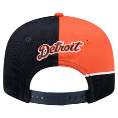 Detroit Tigers Retro Split Corduroy Snapback Hat - Navy/Orange | New Era