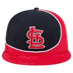 St. Louis Cardinals Retro Split Corduroy Snapback Hat - Red/Navy | New Era