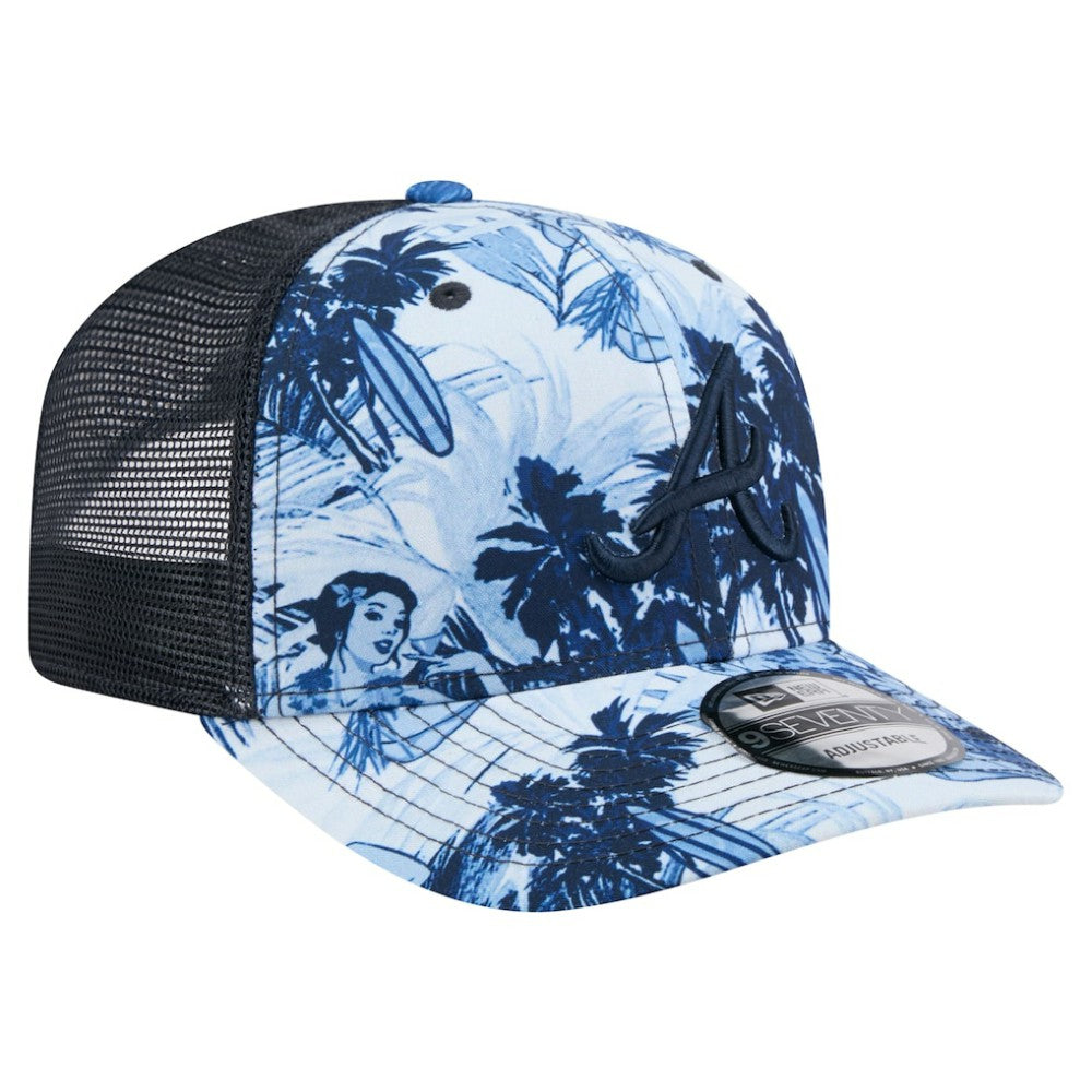 Atlanta Braves Hula Trucker 9SEVENTY Adjustable Hat - Navy | New Era
