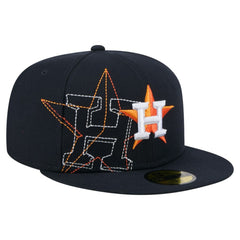 Houston Astros Yarn Stitch 59FIFTY Fitted Hat - Navy | New Era