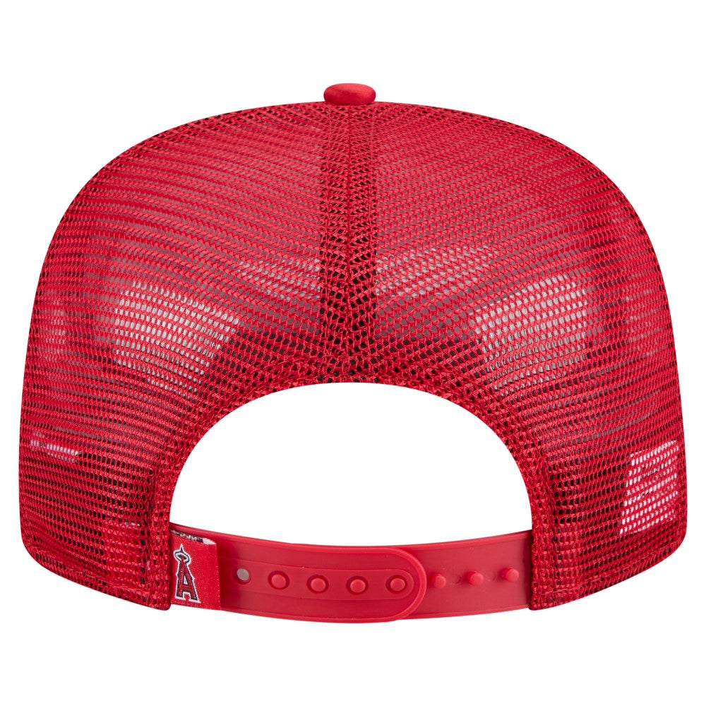 Los Angeles Angels Retro Satin Script Golfer Adjustable Hat - Red | New Era
