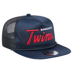 Minnesota Twins Retro Satin Script Golfer Adjustable Hat - Navy | New Era