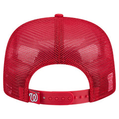 Washington Nationals Retro Satin Script Golfer Adjustable Hat - Red | New Era