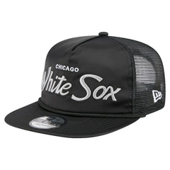 Chicago White Sox Retro Satin Script Golfer Adjustable Hat - Black | New Era