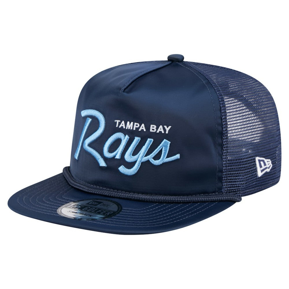 Tampa Bay Rays Retro Satin Script Golfer Adjustable Hat - Navy | New Era